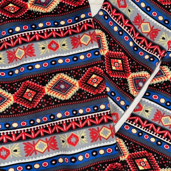 Fleece Lined Colorful Boho Leggings, Juniors Size 5 - Picture 10 of 10